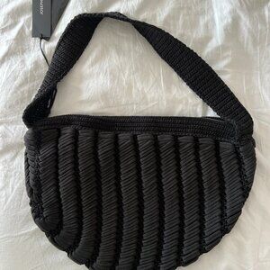 Joseph, Black Crossbody Bag Hand-woven cotton shoulder bag, black (SR$405)